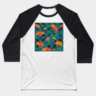 Lost in the woods - chameleon truchet orange Baseball T-Shirt